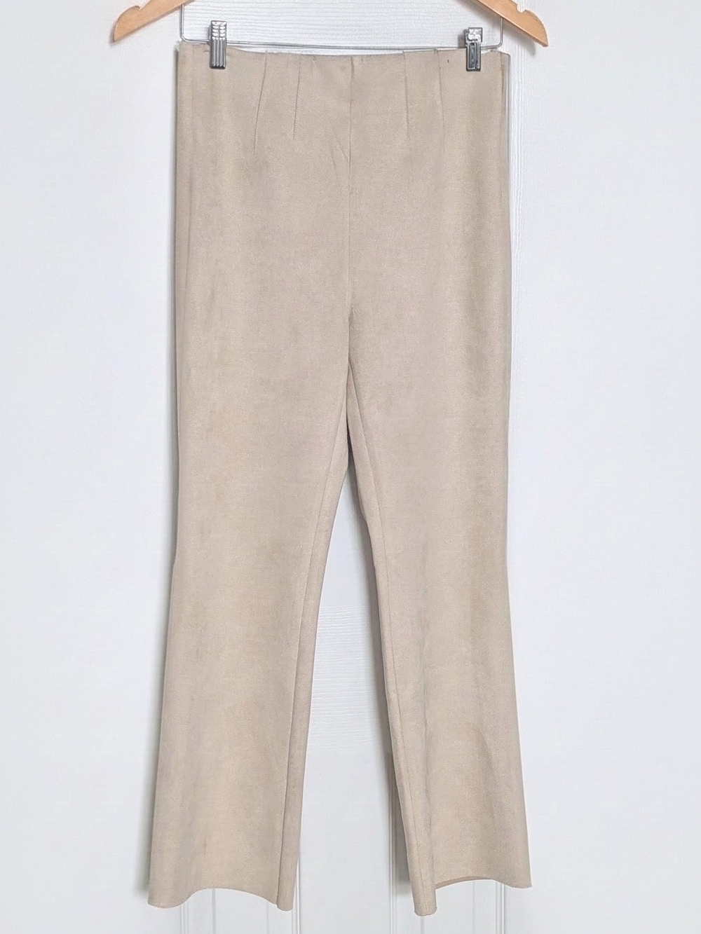 NWT Zara (Small) Suede Mini-Flare High-Rise Stretch Elastic Waist Boot-Cut Pants